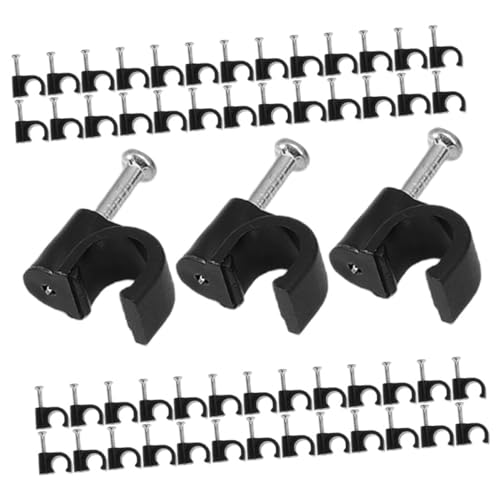 DOITOOL Clips De Câble Métalliques Clou 6 Mm 400 Pièces Pour Fixation Fil Électrique Noir Matériel Acier Usage Intérieur Extérieur