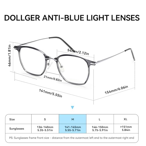 Image of Dollger Blue Light Blocking Glasses Woman /Man, Fashion Small Square Fake Eyeglasses UV Ray Filter Computer Gaming Glasses