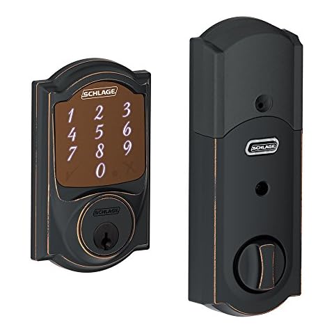 Schlage Sense Smart Deadbolt with Camelot Trim in Aged Bronze (BE479 CAM 716) Cover