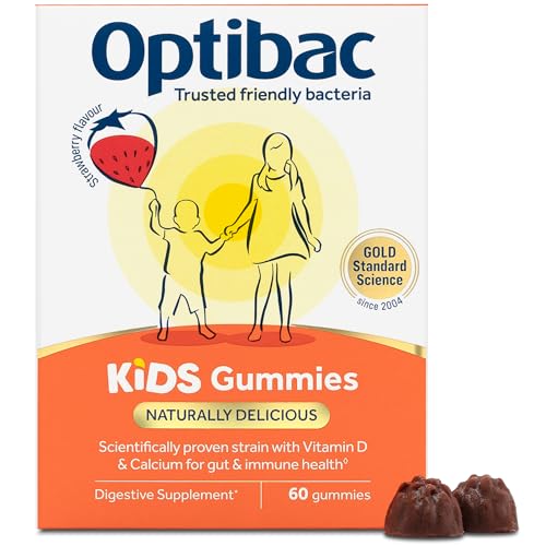 Optibac Kids Gummies - Vitamin D & Calcium for Immune Support & Gut Health - Most Trusted By Parents - 60 Vegan Gummies
