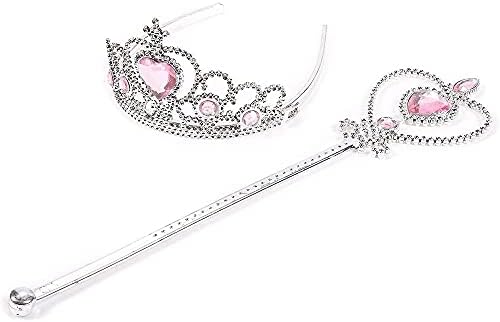 BLUE PANDA Rhinestone Tiaras and Wands, Little Girls Dress Up Set, Princess Costume Accessories, 12 Pieces