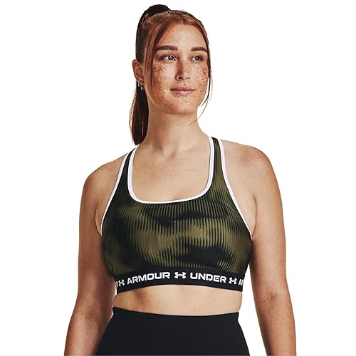 Image of Under Armour Womens Crossback Mid Printed Bra