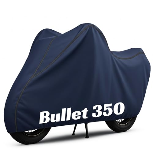 Image of 100% Waterproof Bullet Bike Cover | Polyester Body Cover for Rain & Sun | UV Protection, Dustproof, Scratch Resistant, Windproof, Heat Resistant, Vehicle Specific Fit (Blue)