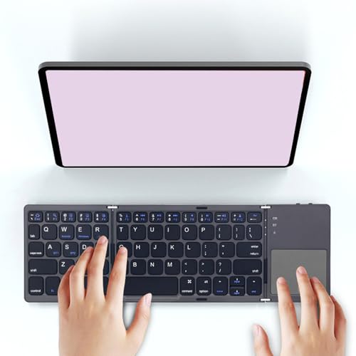 Clavier pliable bluetooth multi-dispositif avec pavé tactile gris - 6