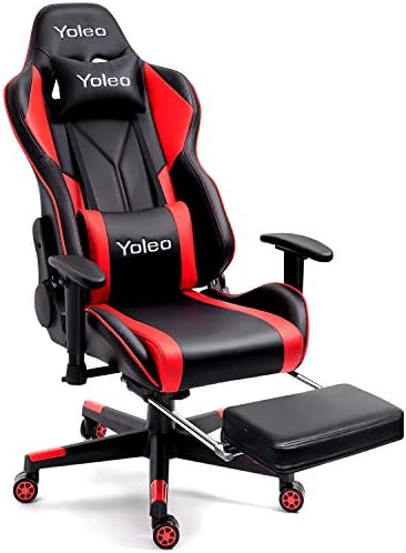 YOLEO Gaming Chair Ergonomic Computer Gaming Chair Adjustable Armrest High Back Office Chair Mute Casters Desk Chair with Lumbar Support and Headrest, Recliner Chair BIFMA Certified