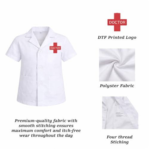 Image of Kids Doctor Coat and Nurse Dress Set for Boys & Girls | Fancy Dress Costume | School Competition Role Play Outfit