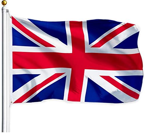 G128 United Kingdom Flag (British, Union Jack) | 3x5 feet | Printed  Vibrant Colors, Brass Grommets, Quality Polyester