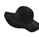 schlapphut damen 70er Material : Wollstoff Demarkt Hut Damenhut weich breite Krempe Hut Schlapphut mit Retro Wolle Schleife Bowknot