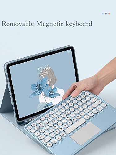 Funda con trackpad para iPad 10ª gen con teclado retroiluminado redondo 3
