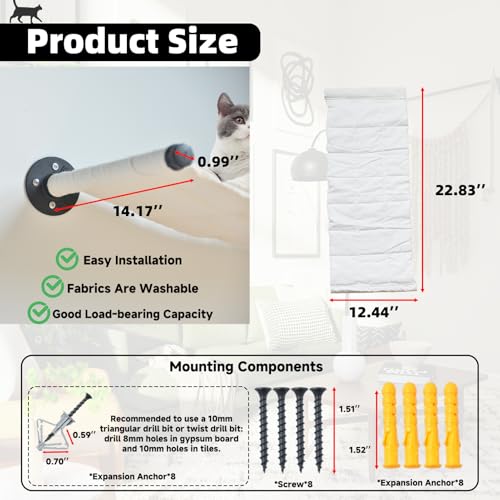 XIFOWE Rede Para Gatos Montada Na Parede, 22,83 X 12,44 