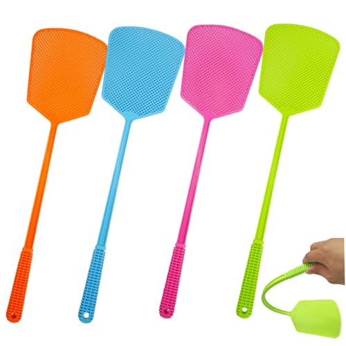Matamoscas de plástico de mano larga insecto exterior e interior pack de 4 2