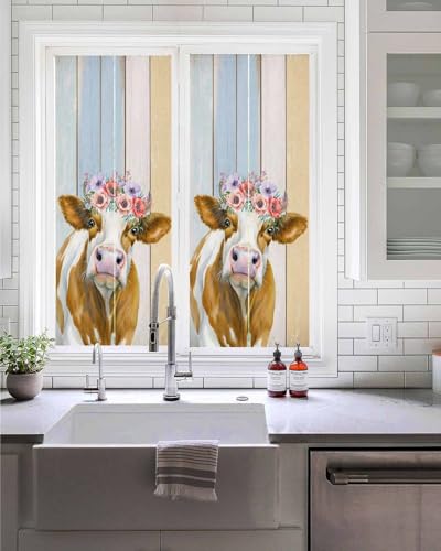 Vinilo decorativo para ventana estilo vitral 17.7"x39" amarillo miniatura 2