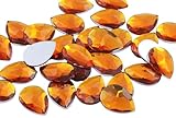 Allstarco 18 x 13 mm, orangefarbene Hyazinthe H125, flache Rückseite, tropfenförmige Acryl-Strasssteine, Kunststoff-Edelsteine für Schmuckherstellung, Kostüme, Schmuck, Cosplay, Kartenherstellung,