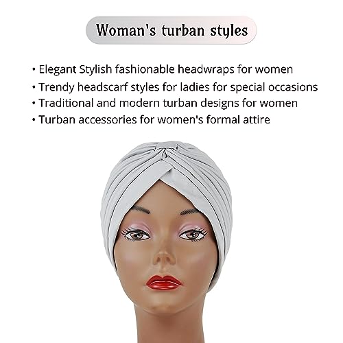 Lizzy Ladies Turban | Indian Style Satin Head Wrap, Fancy Dress, Bandana or Chemo & Hair Loss Stylish and Fashionable Ethnic Fashion Enthusiasts (Light Grey) Lizzy Ladies Turban | Indian Style Satin Head Wrap, Fancy Dress, Bandana or Chemo & Hair Loss Stylish and Fashionable Ethnic Fashion Enthusiasts (Light Grey)