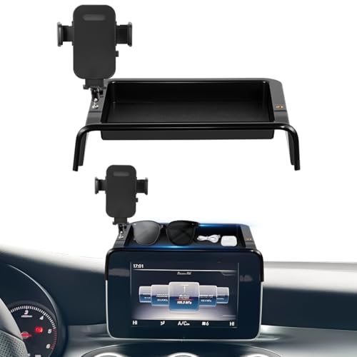 Image of Car Phone Holder Compatible with Mercedes-Benz GLC-Class 2016-2019 /C-Class 2015-2018 Accessories 7-Inch Screen Fixed Clip, Cell Phone Mount with Dash Tray Organizer Hands-Free 360 Rotation