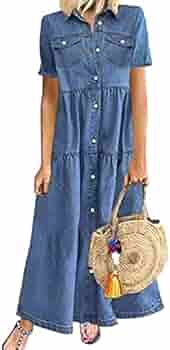 Blauwe CALVIN KLEIN Mini jurk DARTED DENIM SHIRT DRESS
