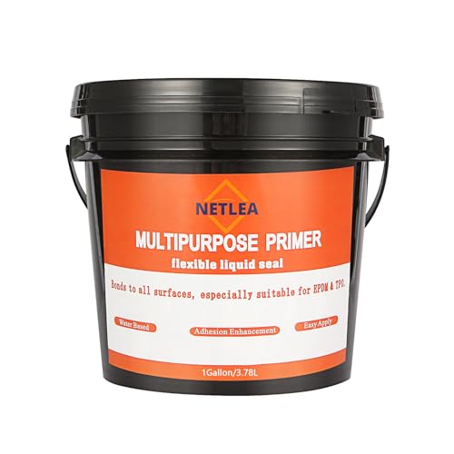 Super Adhesive Multi-Purpose Primer, professional grade high adhesion primer for EPDM, TPO and fiberglass, waterproofing, UV resistant, long lasting sealant for use with RV roof coatings(1Gallon)