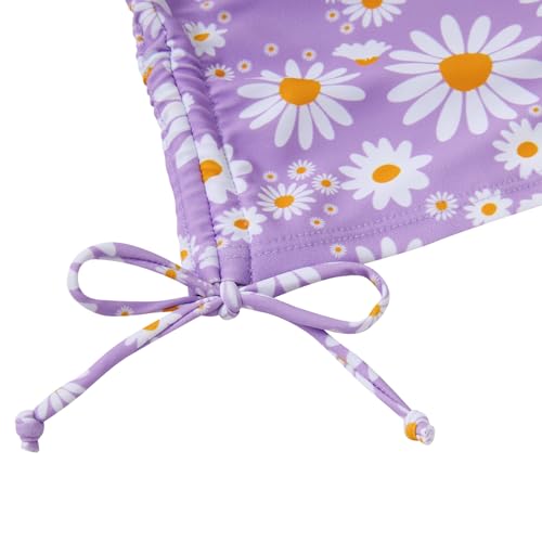 Image of Vogseek 3-12T Girls Rash Guard 2 Pieces Bathing Suit Long Sleeve Swimsuit Swimming Skirt with Shorts Swimwear