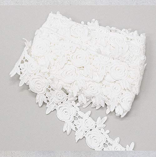 Amazon | MYmama 薔薇のモチーフケミカルレース 約6cm幅 約4m オフ  