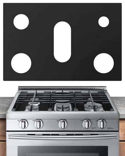 FLASLD Housse de protection en silicone pour cuisinière à gaz Samsung réutilisable, tapis de protection pour cuisinière à gaz avec trous, antiadhésif,...