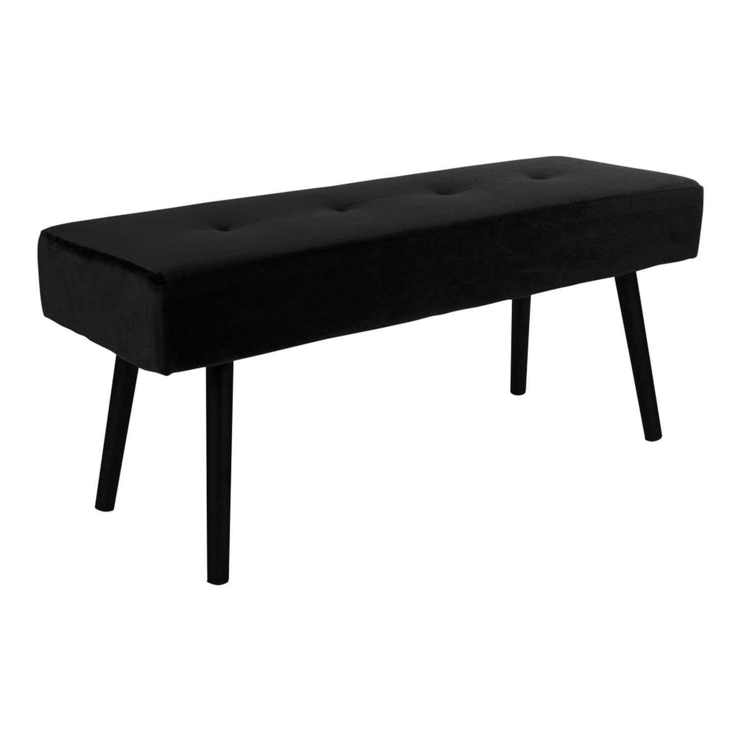 HOUSE NORDIC Banc Skiby en Velours Noir avec Pattes Noires