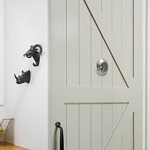 Earl Diamond Solid Brass Door Viewer Peephole, 220-Degree Door Viewer With Heavy Duty Rotating Privacy Cover For 1-21/32" To 2-1/8" Doors For Home Office Hotel, Satin Nickel Finish #TOP4