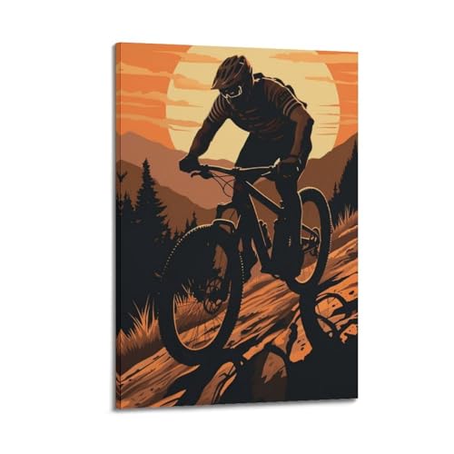 Poster de sport vintage pour décorer un mur vide salon déco VTT 40x60cm