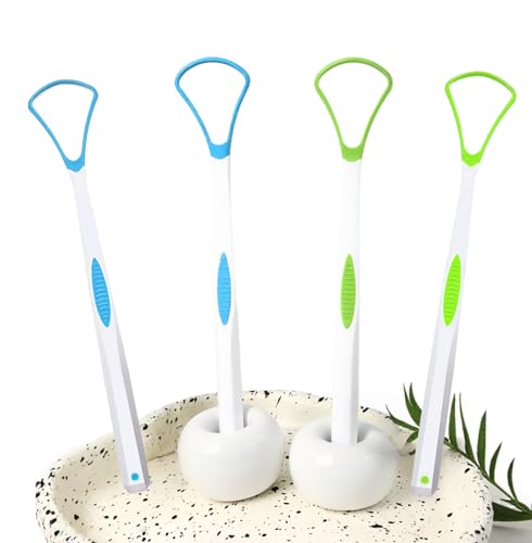 Tongue Scraper Cleaner for Adults Kids with Holder?100% BPA Free Fresher Tongue Tools, Easy to Use, Help Fight Bad Breath(6 Pack)
