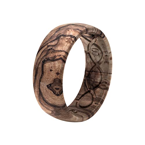 Groove Life R8-006-11 Nomad Burled Walnut Silicone Ring Breathable Rubber Wedding Rings thumb #5