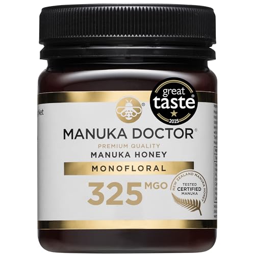 MANUKA DOCTOR | MGO 325+ Manuka Honey Monofloral | 250g | 100% Pure New Zealand Honey | Certified RAW | Non-GMO | Independently Lab Tested | Hive to Home Traceable
