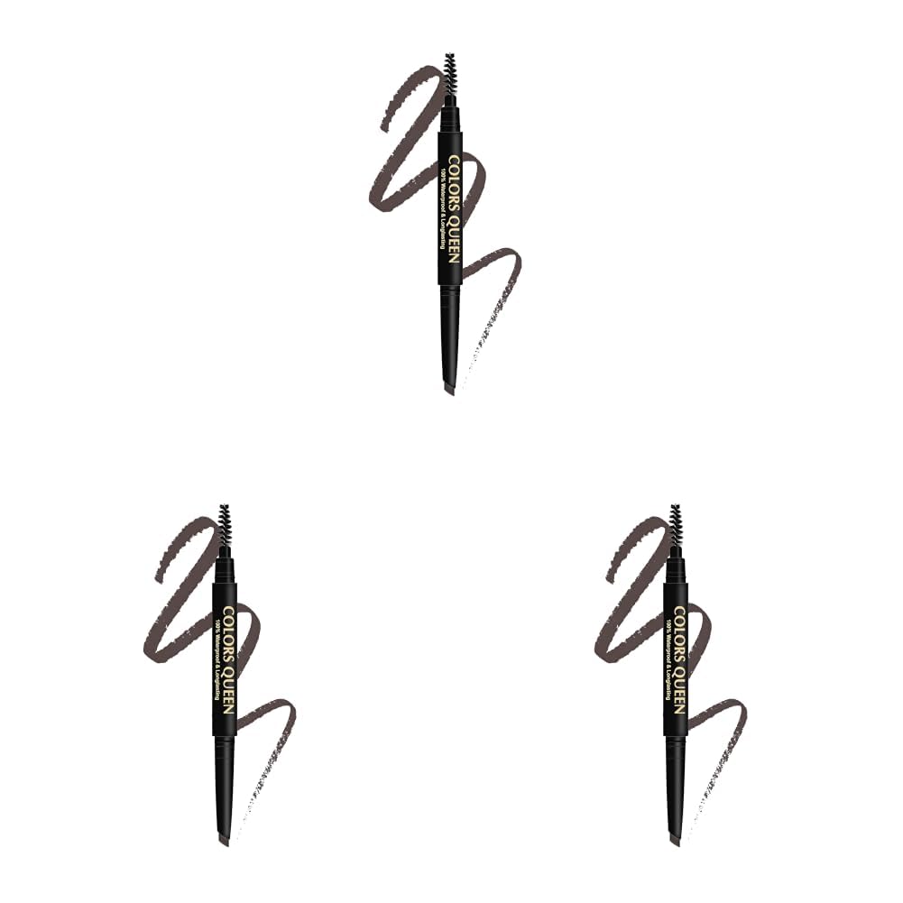 Colors Queen Brow Master Eyebrow Definer Pencil with Spoolie | Natural Looking Brows | Smudge Proof, Waterproof and Long Lasting Eyebrow Pencil (Brown) (Pack of 3)-image-35