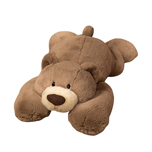 ANFUTON Animaux en peluche lestés doux pour soulager l'anxiété, le stress, les huskies, les cochons et les dinosaures, idée cadeau pour enfants (ours marron, 55 cm) Cover