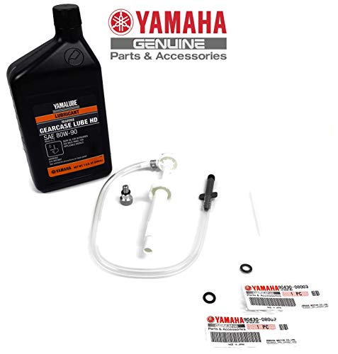 YAMAHA Yamalube OEM Outboard HD Heavy Duty Gear Lube Kit w/Pump, ACC-GLUBE-HD-QT Lower Unit Oil, 90430-08003-00 Gaskets 4 Stroke V8 F300 F350 5.3L SHO VMAX F200 F225 F250 4.2L Offshore