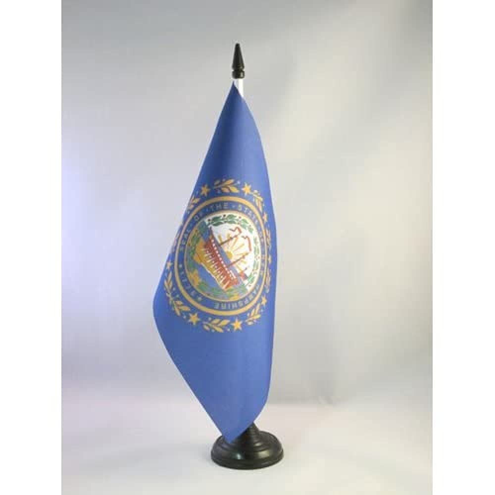 AZ FLAG New Hampshire Table Flag 21x14 cm 100D Polyester Plastic Base — image 1
