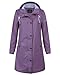 Produktbild Damen Regenjacke Regenmantel Softshelljacke Friesennerz Parka PU Windbreaker mit Kapuze wasserdicht,Lila,L