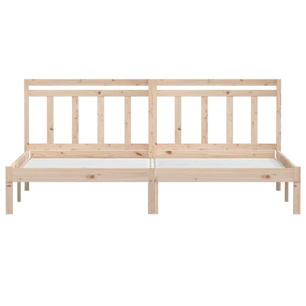 lite drewno sosnowe rustykalny design klasyczna rama brąz 180 x 200 cm | Rama łóżka drewniana 180x200 cm lite sosnowe z zagłówkiem solidna konstrukcja