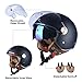 BEON Half 3/4 Face Motorcycle Helmet, DOT Approved, Retro Vintage Style, Dual Visors Men’s and Women’s Motorbike Casco for Moped Cruiser Bobber and Chopper (L, Matte Black)