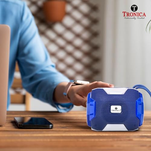 Image of TRONICA Hunter 12W Bluetooth Wireless Speaker, Rechargeable Portable Sound System with FM, USB, AUX, Easy-Carry String & Free Jute Bag Packing (Colour May Vary)