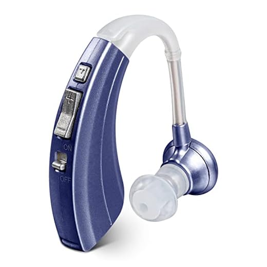 Digital Hearing Amplifier by Britzgo BHA-220. 500hr Battery Life, Modern Blue, Doctor and Audiologist Designed
