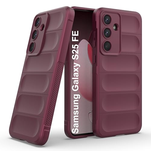 amazon basics Back Case Cover for Samsung Galaxy S25 FE | Compatible for Samsung Galaxy S25 FE Back Cover | Liquid Silicon Magic Case with Camera Protection | Plum