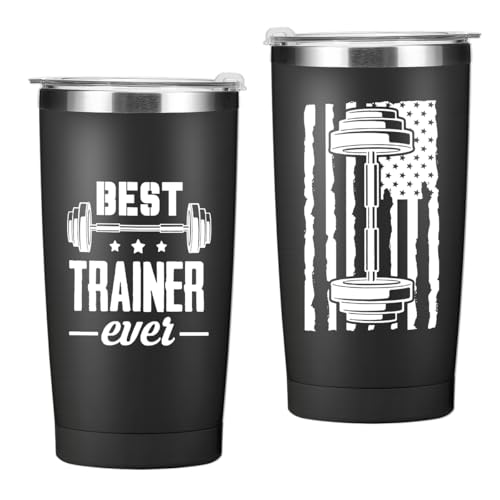 Personal Trainer Gifts Tumbler, Fitness Gifts Water Bottle, Double Wall Travel Coffee Mug Stainless Steel Vacuum Insulated Thermal Cup Gym Gift for Men National Personal Trainer Awareness Day