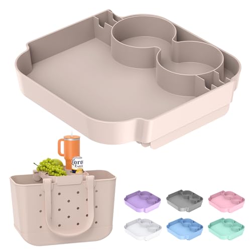 ZHANDEYUA Beach Bag Tray Accessory Compatibility with Bogg Bag And Simple Modern Large Beach Bag beach bags for women Storage Desk (Colour: Light brown)