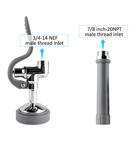 IMLEZON Pre Rinse Sprayer Commercial Sink Faucet Spray Valve Chrome Finished (Grey) - Thumbnail 3