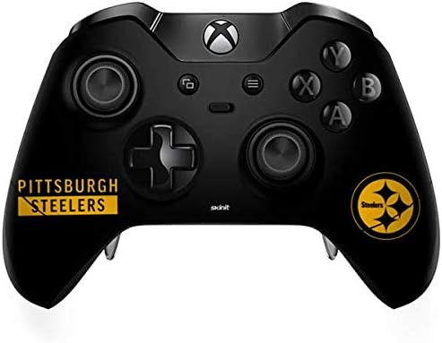 Skinit Decal Gaming Skin Compatible with Xbox One Elite Controller - Officially Licensed NFL Pittsburgh Steelers Black Performance Series Design
