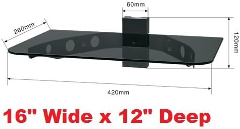 1272-31 Articulating Full Motion Dual Arm Wall Mount Bracket with Bundle Single Glass shelf of Cable Box DVD Player Stereo Components for Most 24" to 46" (VESA 100x100 200x100 200x200 300x300 400x200 400x300 400x400) LCD LCD of SONY Samsung Vizio Toshiba Panasonic Sharp RCA Dynex Element Emerson Haier Hitachi Olevia Sanyo Magnavox Mitsubishi Zenith Westinghouse Insignia Proscan (Shelf size 16 Wide x 12 Deep)