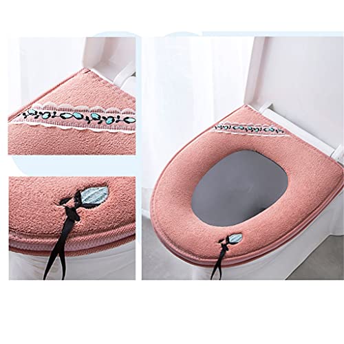 2er-Pack Toilettensitz Toilettensitzkissen Haushaltstoilettenabdeckung Universal Wasserdichter Plüsch Gepolsterter Toilettensitz Toilettensitz (Argento, Gr – Bild 3
