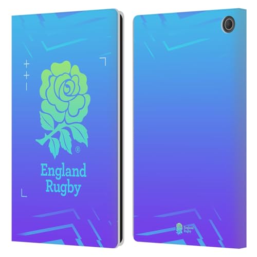 Étui portefeuille Amazon Fire Max 11 2023 England Rugby violet en cuir Head Case Designs