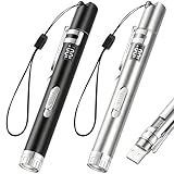 2 giocattoli per gatti per giocare al chiuso con gatti e gattini, funzione 7 in 1, accessori interattivi per gatti e cani, con LED, giocattolo stimolante per gatti, torcia USB ad alta potenza