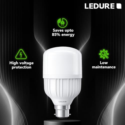 Image of LEDURE 20W LED Bulb|High Wattage B22 Base Bulb|BIS Approved|CoolWhite,Pack-2