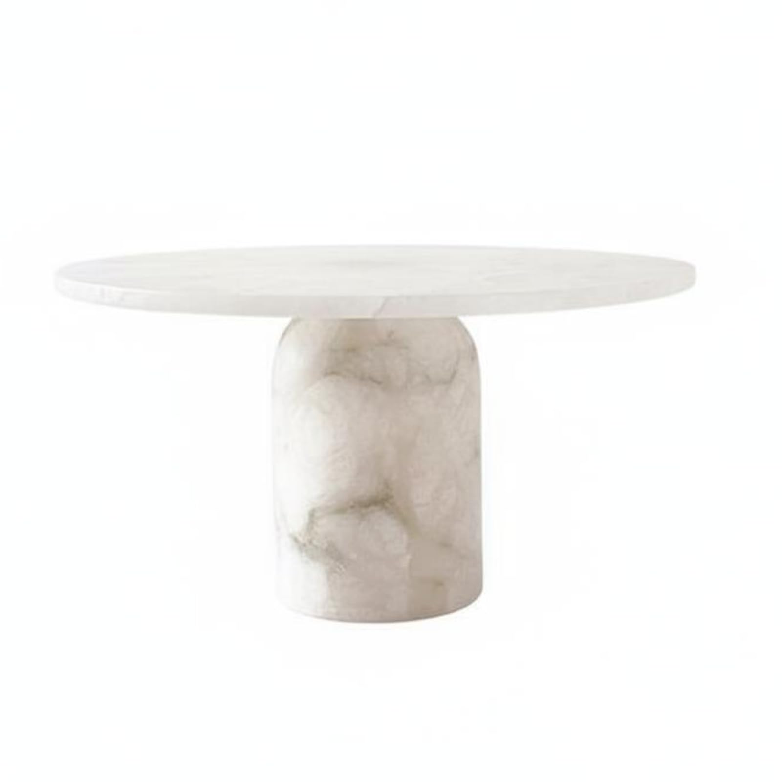 Bandeja de Mármol Color Claro Multiuso Bandeja con Pedestal Uso Decorativo Tazón Pedestal para Salón, Escaparate